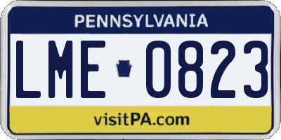 PA license plate LME0823