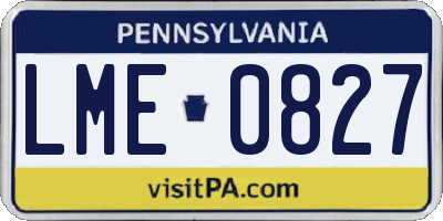 PA license plate LME0827