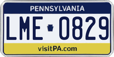 PA license plate LME0829