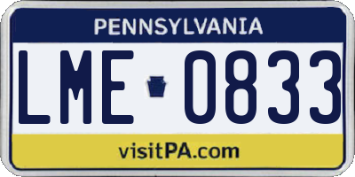 PA license plate LME0833