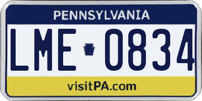 PA license plate LME0834