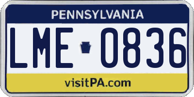 PA license plate LME0836