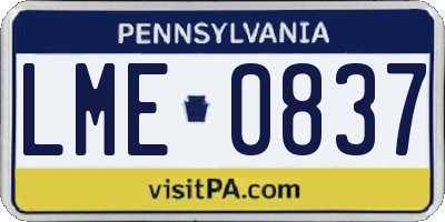PA license plate LME0837