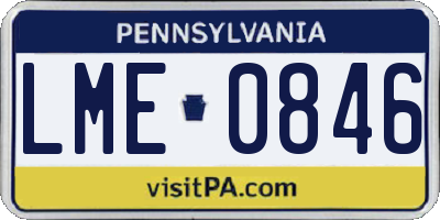 PA license plate LME0846
