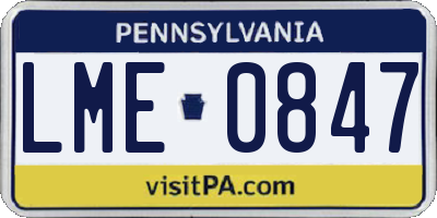 PA license plate LME0847