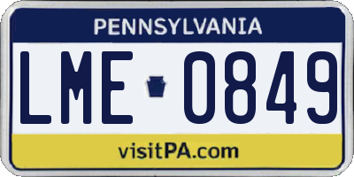 PA license plate LME0849