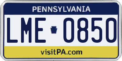 PA license plate LME0850
