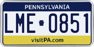 PA license plate LME0851