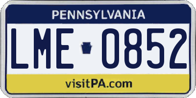 PA license plate LME0852
