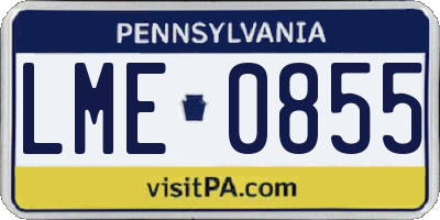 PA license plate LME0855