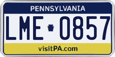 PA license plate LME0857