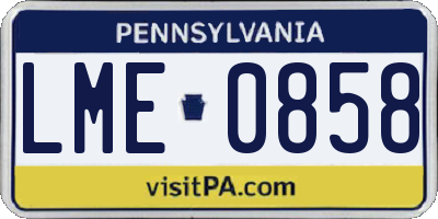 PA license plate LME0858
