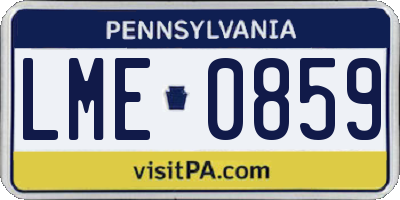 PA license plate LME0859