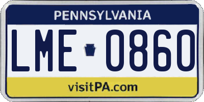 PA license plate LME0860