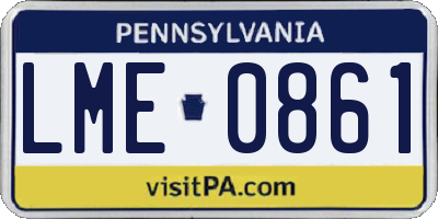 PA license plate LME0861