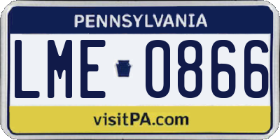 PA license plate LME0866