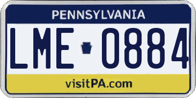 PA license plate LME0884