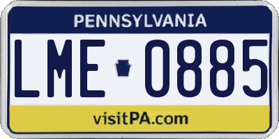 PA license plate LME0885