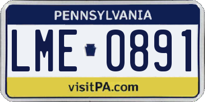 PA license plate LME0891