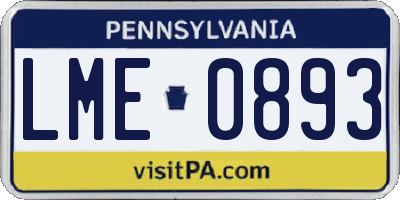PA license plate LME0893