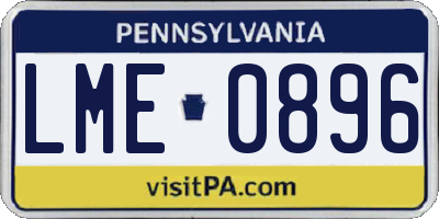 PA license plate LME0896