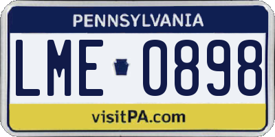 PA license plate LME0898