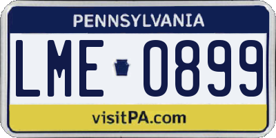 PA license plate LME0899