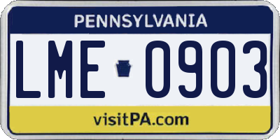 PA license plate LME0903