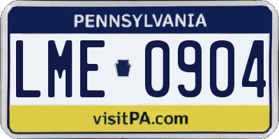 PA license plate LME0904