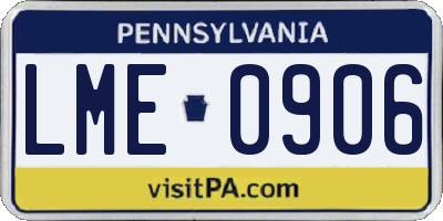 PA license plate LME0906