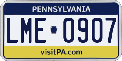 PA license plate LME0907