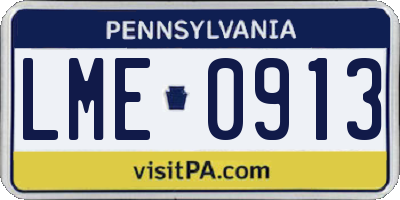 PA license plate LME0913