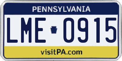 PA license plate LME0915
