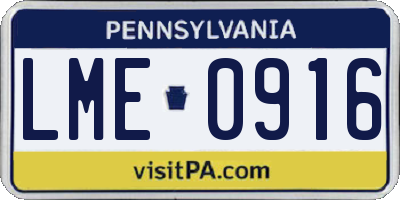 PA license plate LME0916