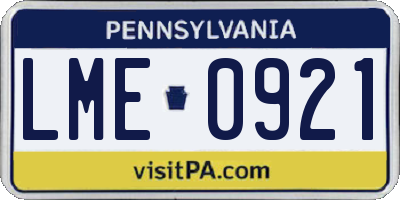 PA license plate LME0921