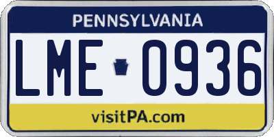 PA license plate LME0936