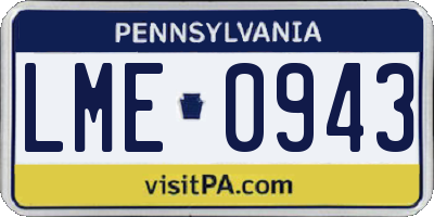 PA license plate LME0943