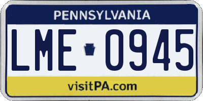 PA license plate LME0945