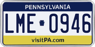PA license plate LME0946