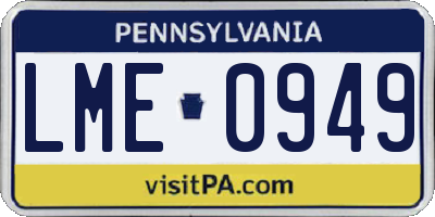 PA license plate LME0949
