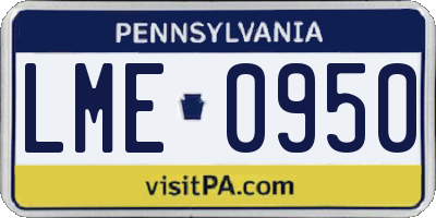 PA license plate LME0950