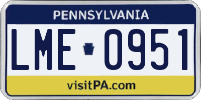 PA license plate LME0951