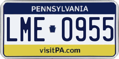 PA license plate LME0955