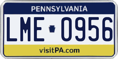 PA license plate LME0956