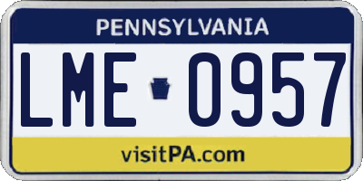 PA license plate LME0957