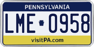 PA license plate LME0958