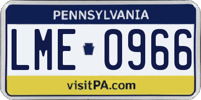 PA license plate LME0966