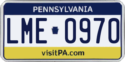 PA license plate LME0970