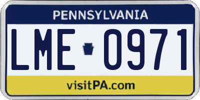 PA license plate LME0971