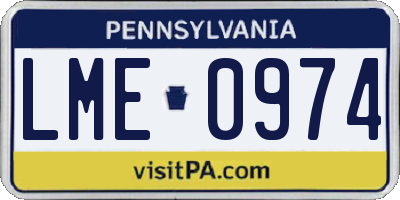 PA license plate LME0974